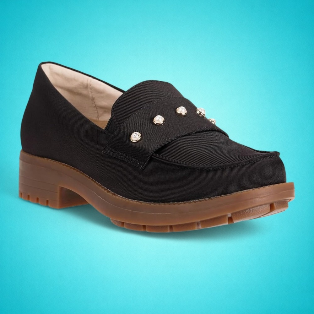 New Women's Waco REVITALIGN Laurel Pearl Black Orthopedic Loafers, Size 11 B